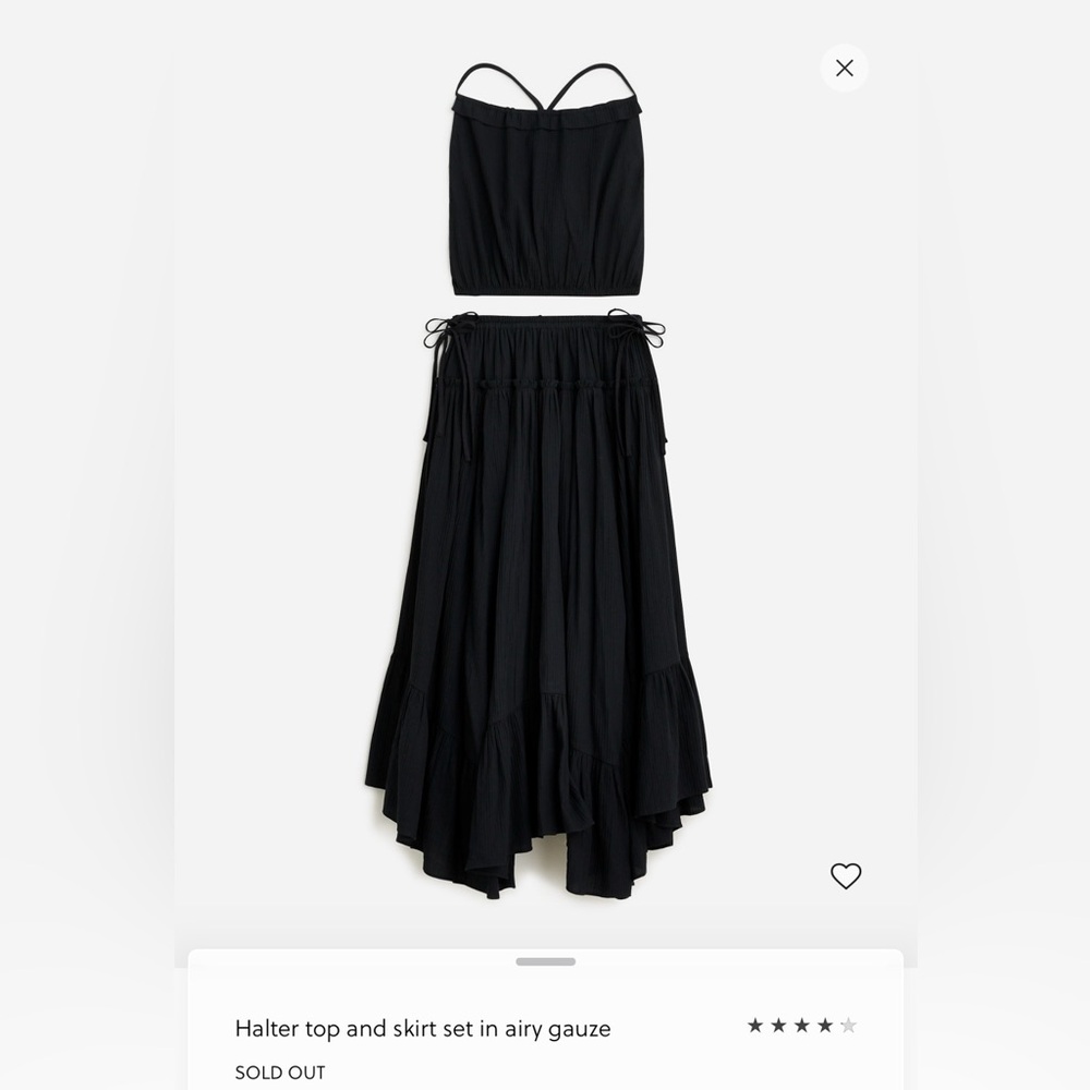 Easy NWT J. Crew Co-ord Set w/ Skirt and Halter